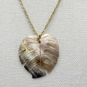 Abalone Carved Large Shell Pendant Necklace